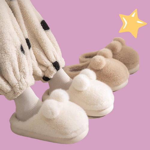 Bobble Ears Fluffy Slippers